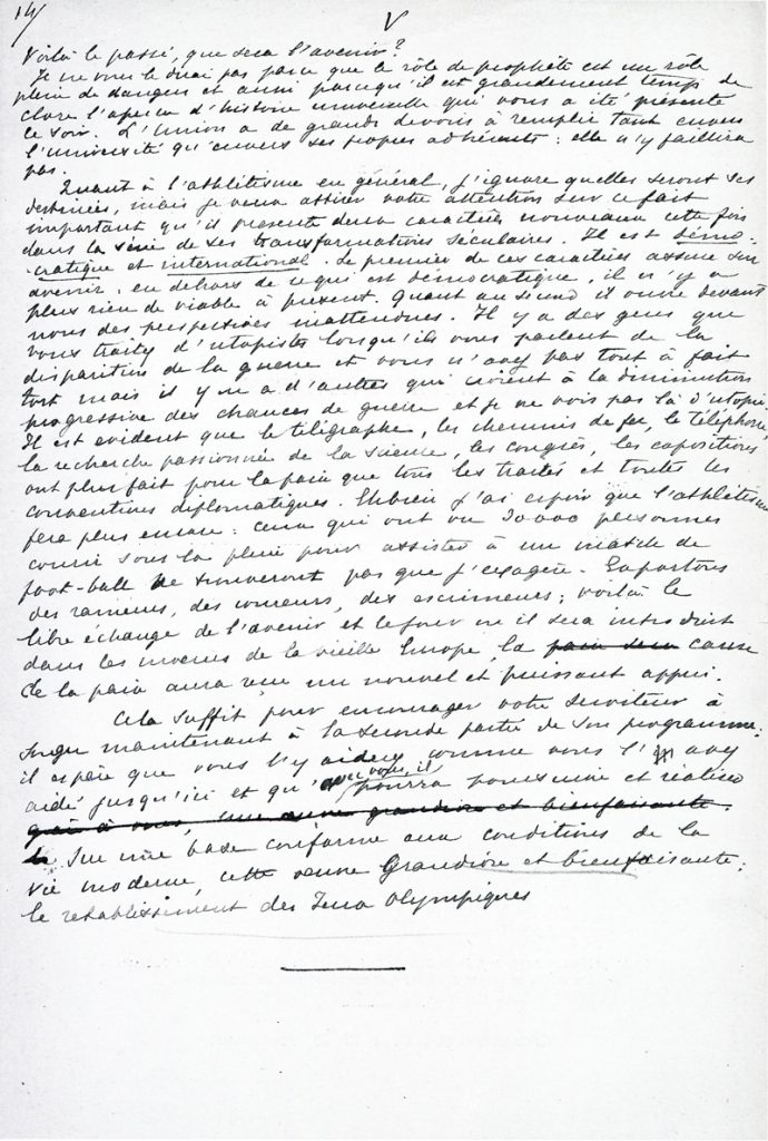 01-Pierre-de-Coubertin-Facsimile-of-Coubertin`s-speech-page-14-25th-November-1892-IOC-Archives-800x1187px